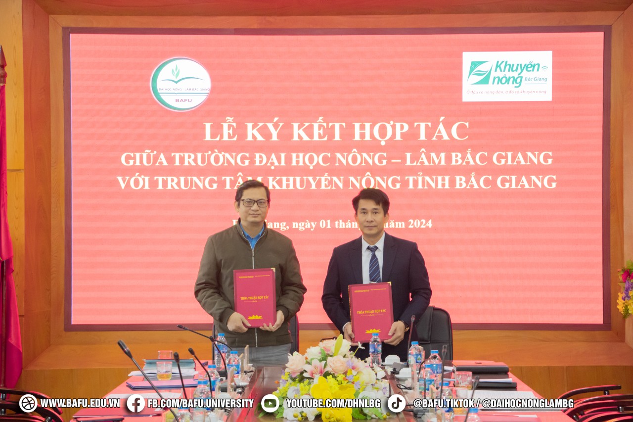 TT Khuyến nông: Thỏa thuận hợp tác toàn diện với Trường Đại học Nông lâm Bắc Giang